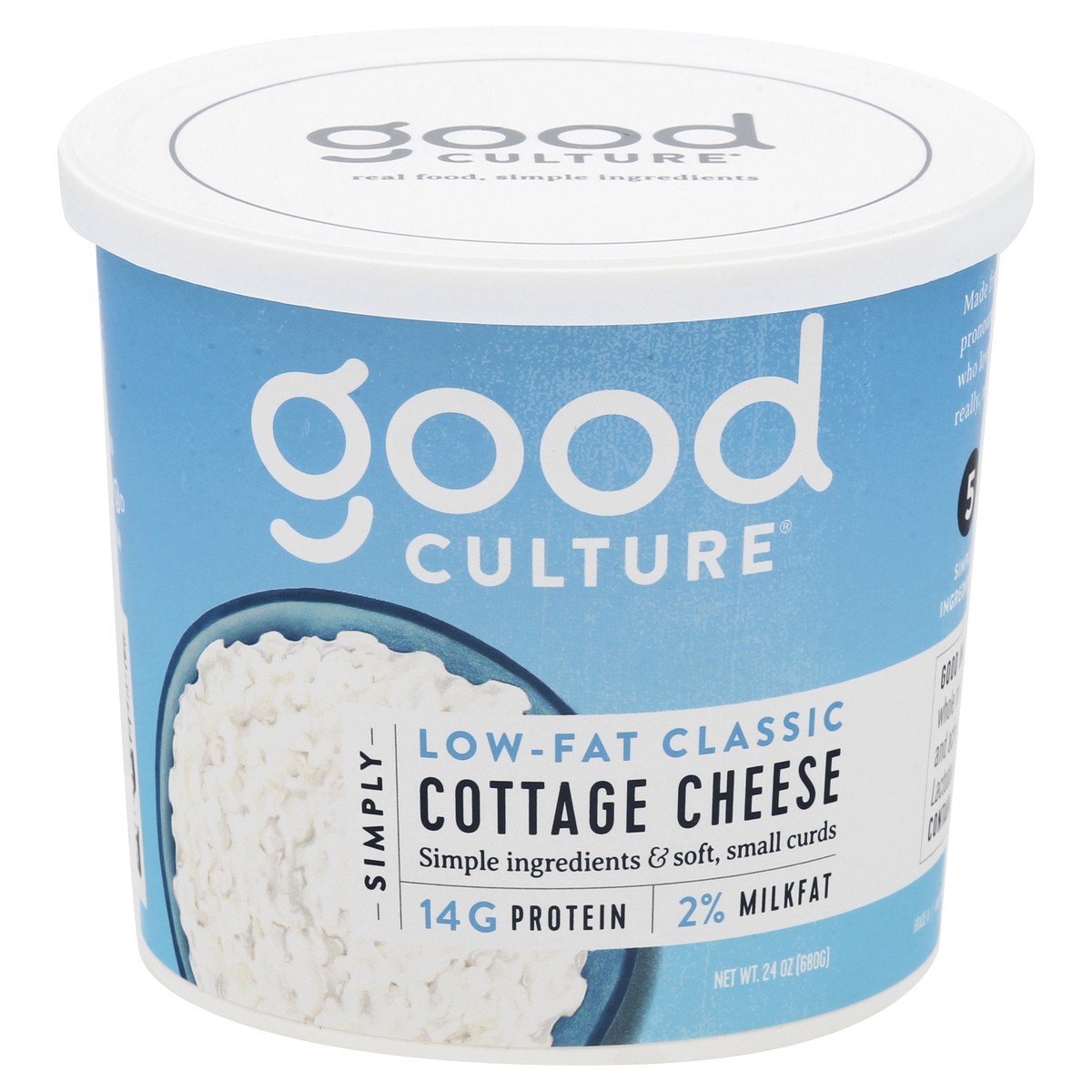slide 12 of 13, good culture Simply Low-Fat Small Curd 2% Milkfat Classic Cottage Cheese 24 oz, 24 oz
