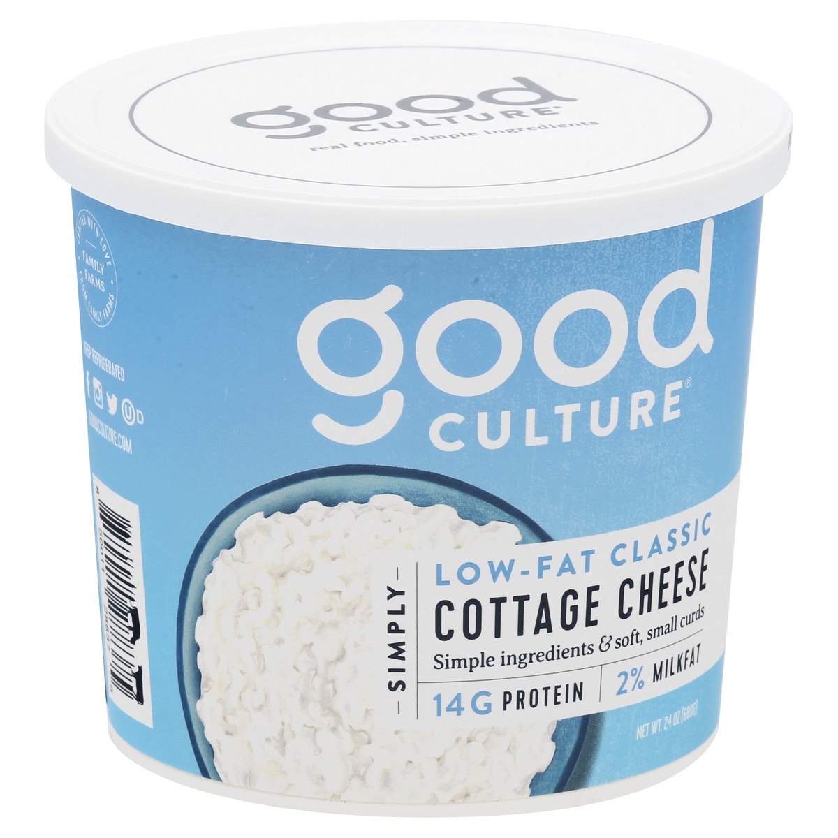 slide 7 of 13, good culture Simply Low-Fat Small Curd 2% Milkfat Classic Cottage Cheese 24 oz, 24 oz