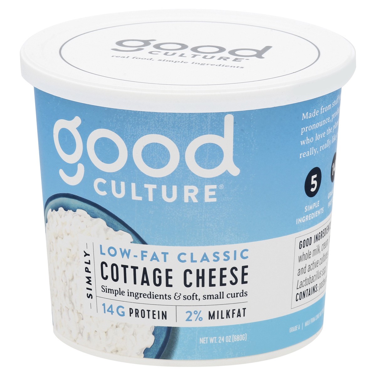 slide 3 of 13, good culture Simply Low-Fat Small Curd 2% Milkfat Classic Cottage Cheese 24 oz, 24 oz
