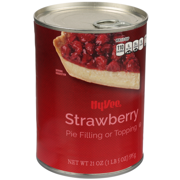 slide 1 of 1, Hy-vee Strawberry Pie Filling Or Topping, 21 oz