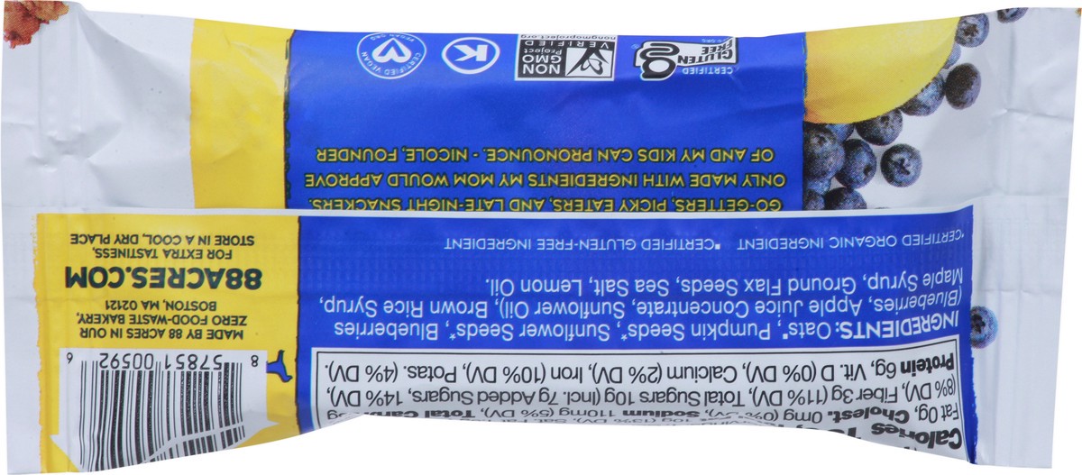 slide 4 of 9, 88 Acres Blueberry Lemon Seed + Oat Bar 1.6 oz, 1.6 oz