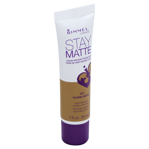 slide 1 of 1, Rimmel London Rimmel London Stay Matte Liquid Mousse Foundation 403 Warm Beige, 1 fl oz