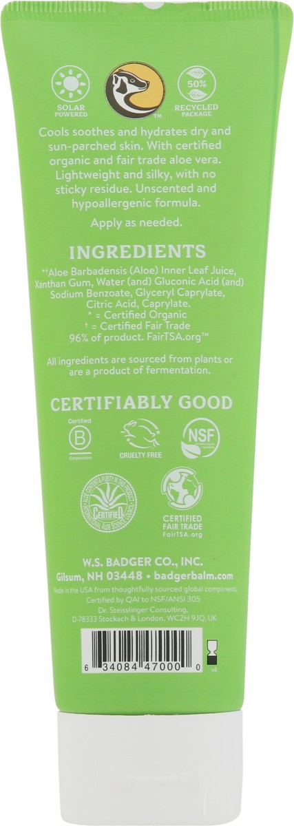 slide 9 of 12, Badger Aloe Vera After Sun Gel 4 fl oz, 4 fl oz