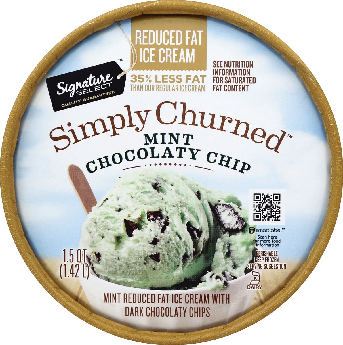 slide 2 of 3, Signature Select Mint Chocolate Chip Light Ice Cream, 