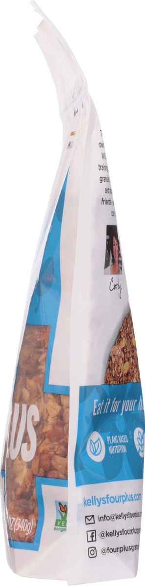 slide 7 of 12, Kellys Family Foods Four Plus Vanilla Almond Granola 12 oz, 12 oz