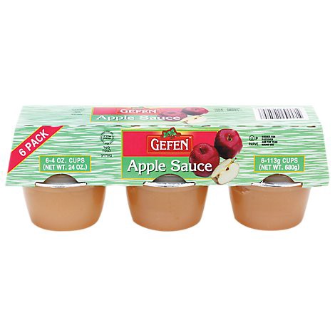 slide 1 of 1, Gefen Regular Apple Sauce, 6 ct; 24 oz
