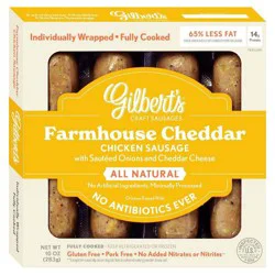 Gilbert's Farmhouse Cheddar Chicken Sausage with Sauteed Onions and Cheddar Cheese 10 oz