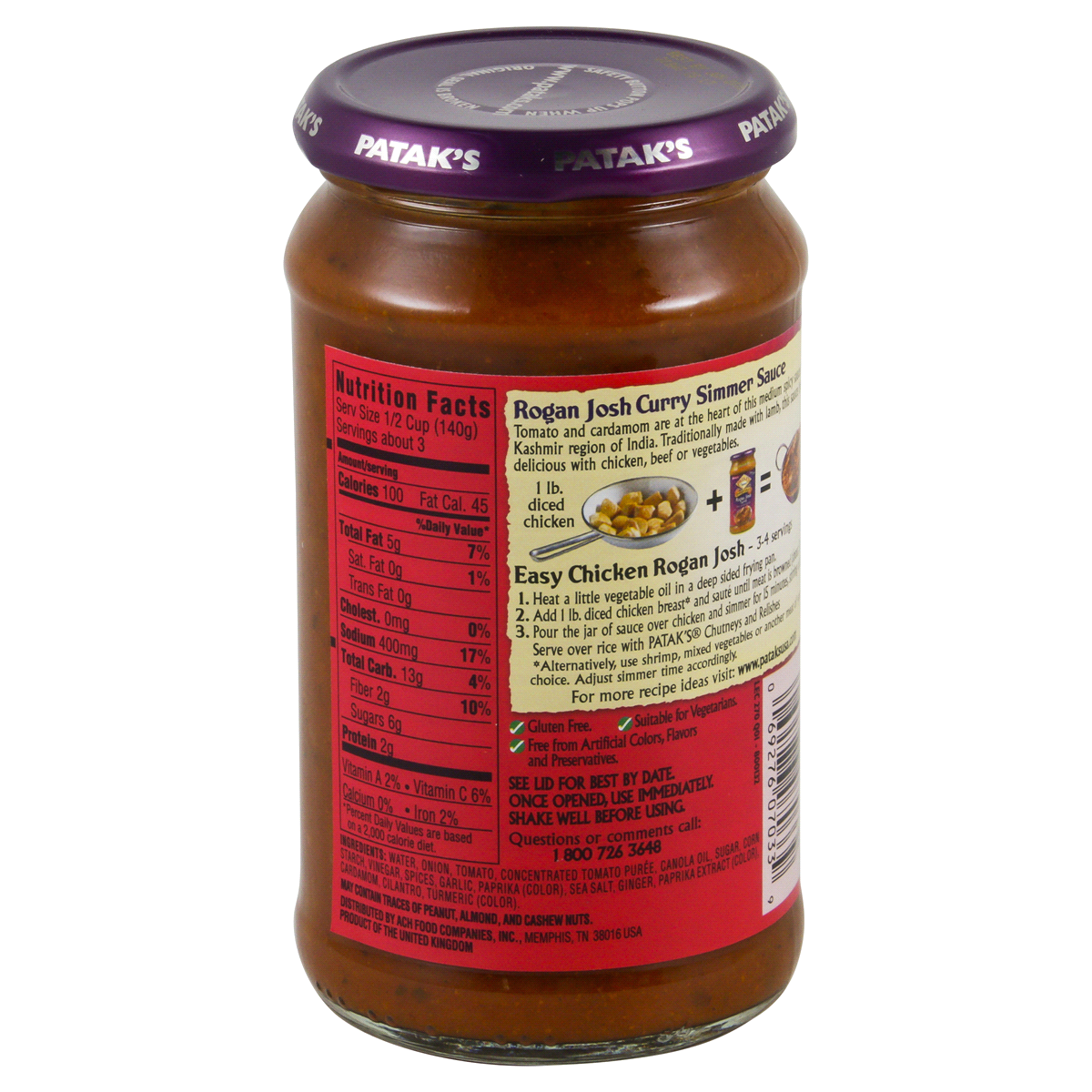 slide 4 of 4, Patak's Mild Mango Curry Simmer Sauce 15 oz, 15 oz