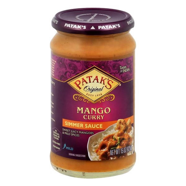 slide 1 of 4, Patak's Mild Mango Curry Simmer Sauce 15 oz, 15 oz