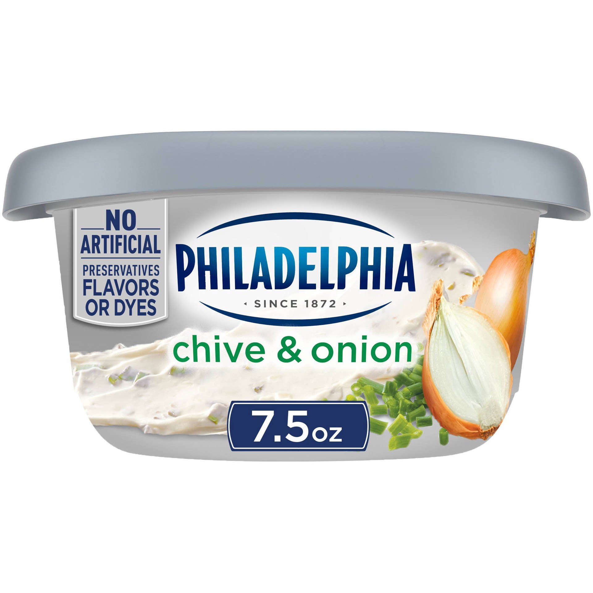slide 1 of 48, Philadelphia Chive & Onion Cream Cheese Spread, 8 oz