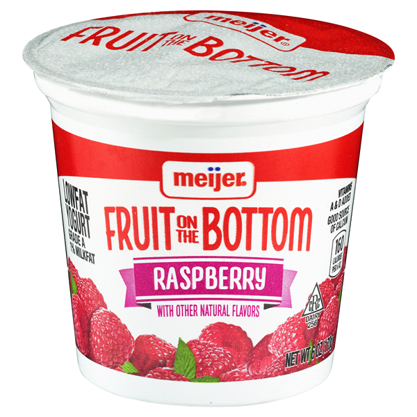 slide 1 of 3, Meijer Fruit on the Bottom Yogurt, Raspberry, 6 oz