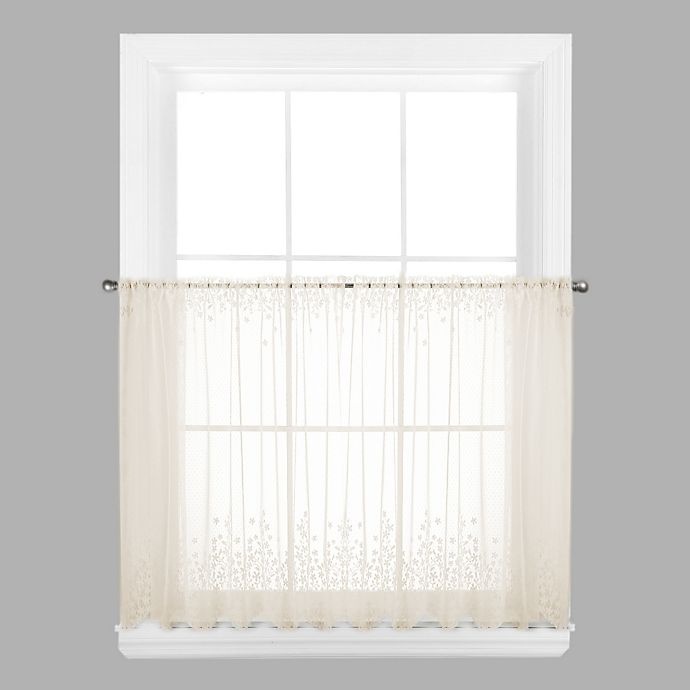 slide 1 of 1, Heritage Lace Blossom Window Curtain Tier - Ecru, 24 in