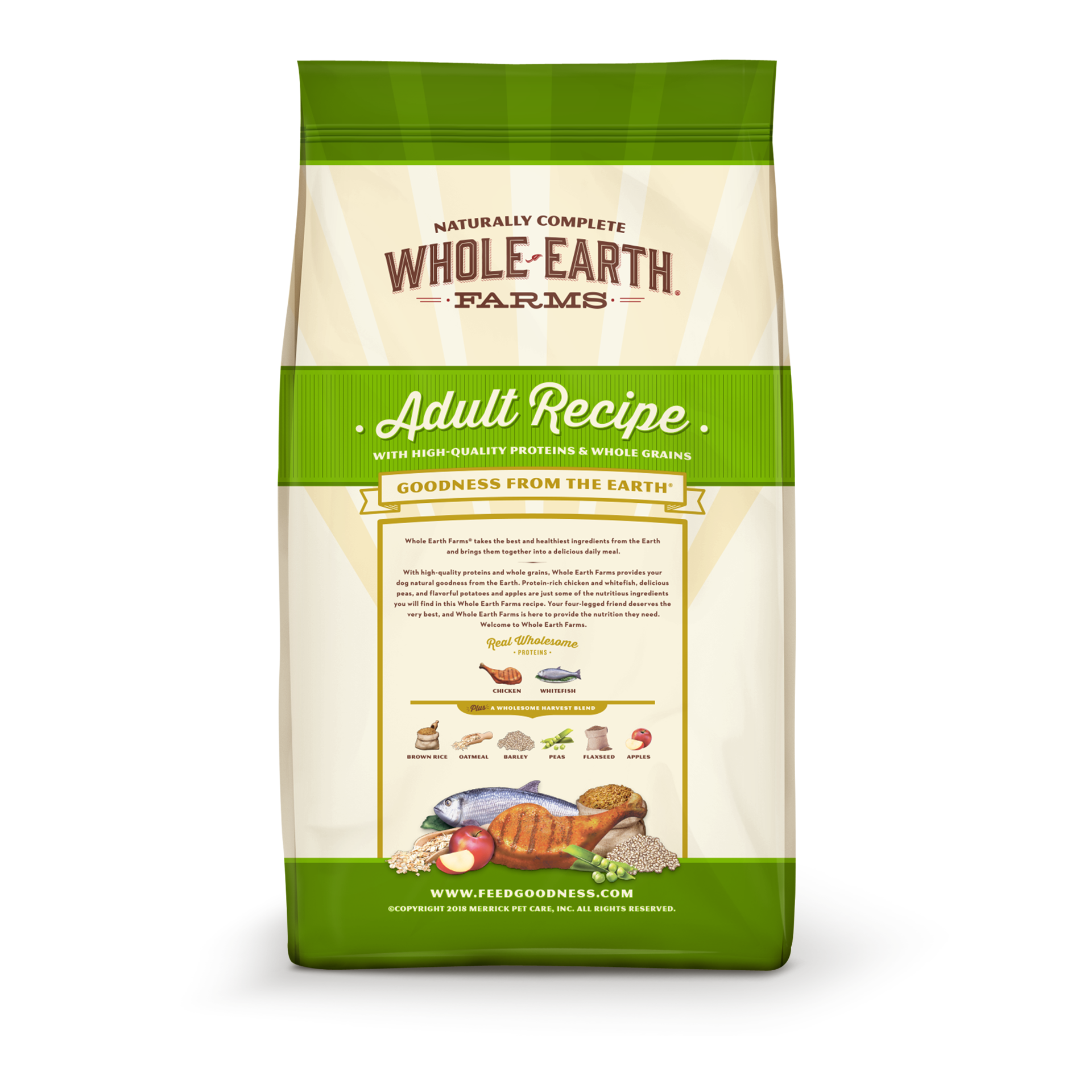 slide 2 of 3, Whole Earth Farms Natural Dry Dog Food Adult Recipe - 12 lb Bag, 12 lb