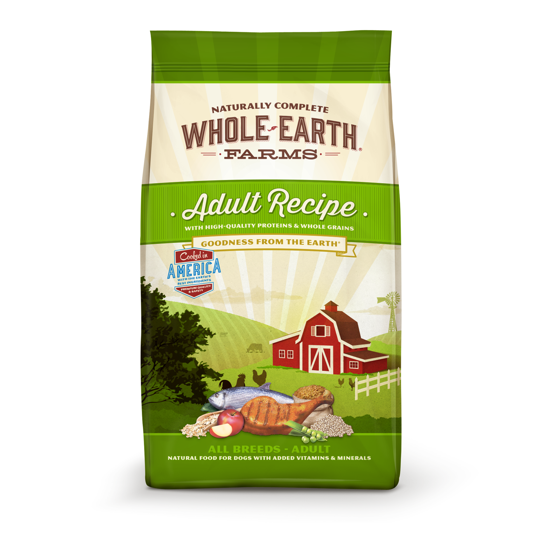 slide 1 of 3, Whole Earth Farms Natural Dry Dog Food Adult Recipe - 12 lb Bag, 12 lb