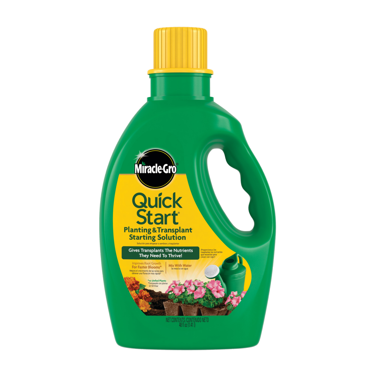 slide 1 of 21, Miracle-Gro Quick Start Planting And Transplant Starting Solution, 48 oz