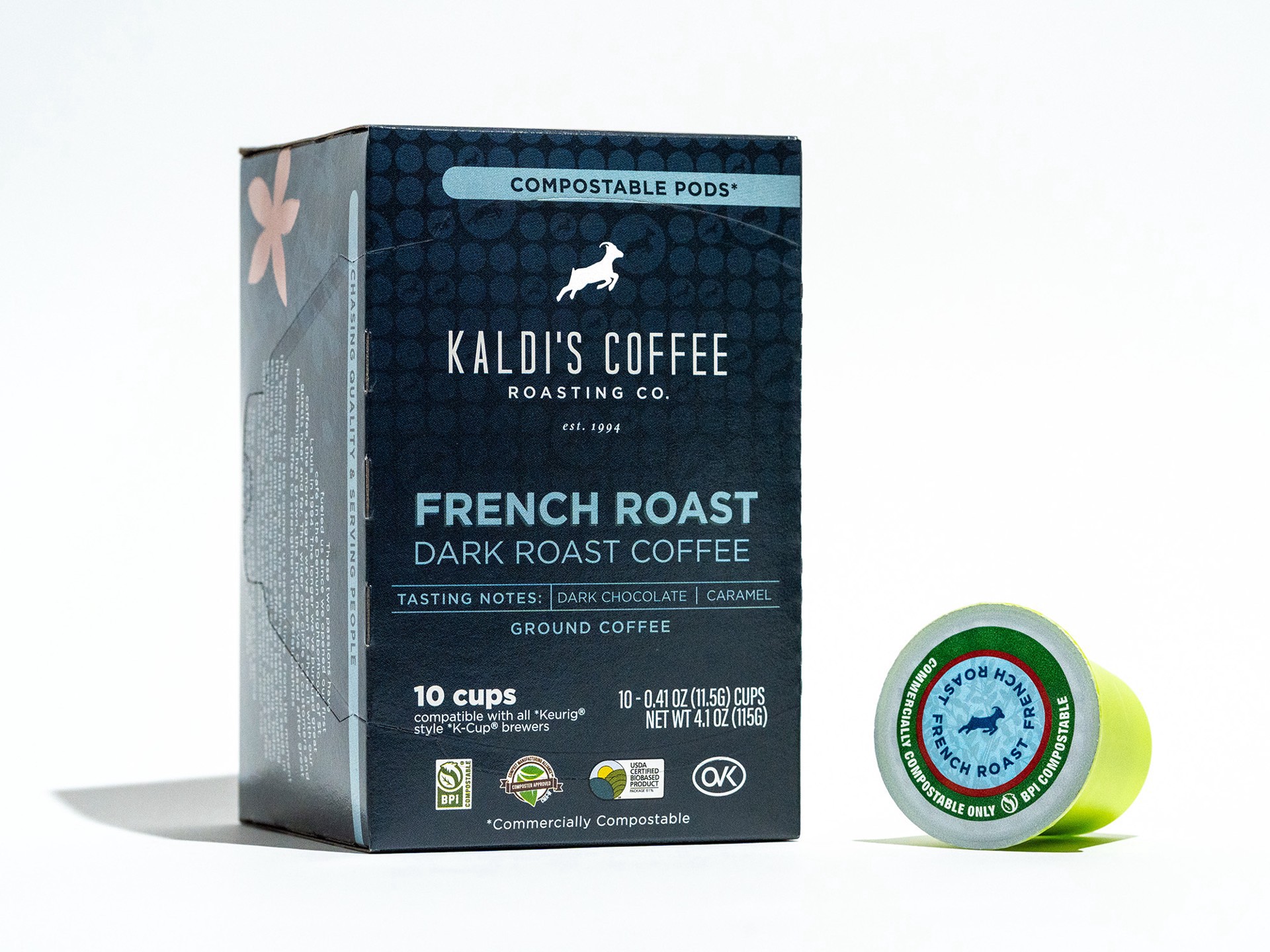 slide 1 of 1, Kaldi's Coffee Roasting Co. Dark Blend Kcup Coffee 10 Count, 4 oz