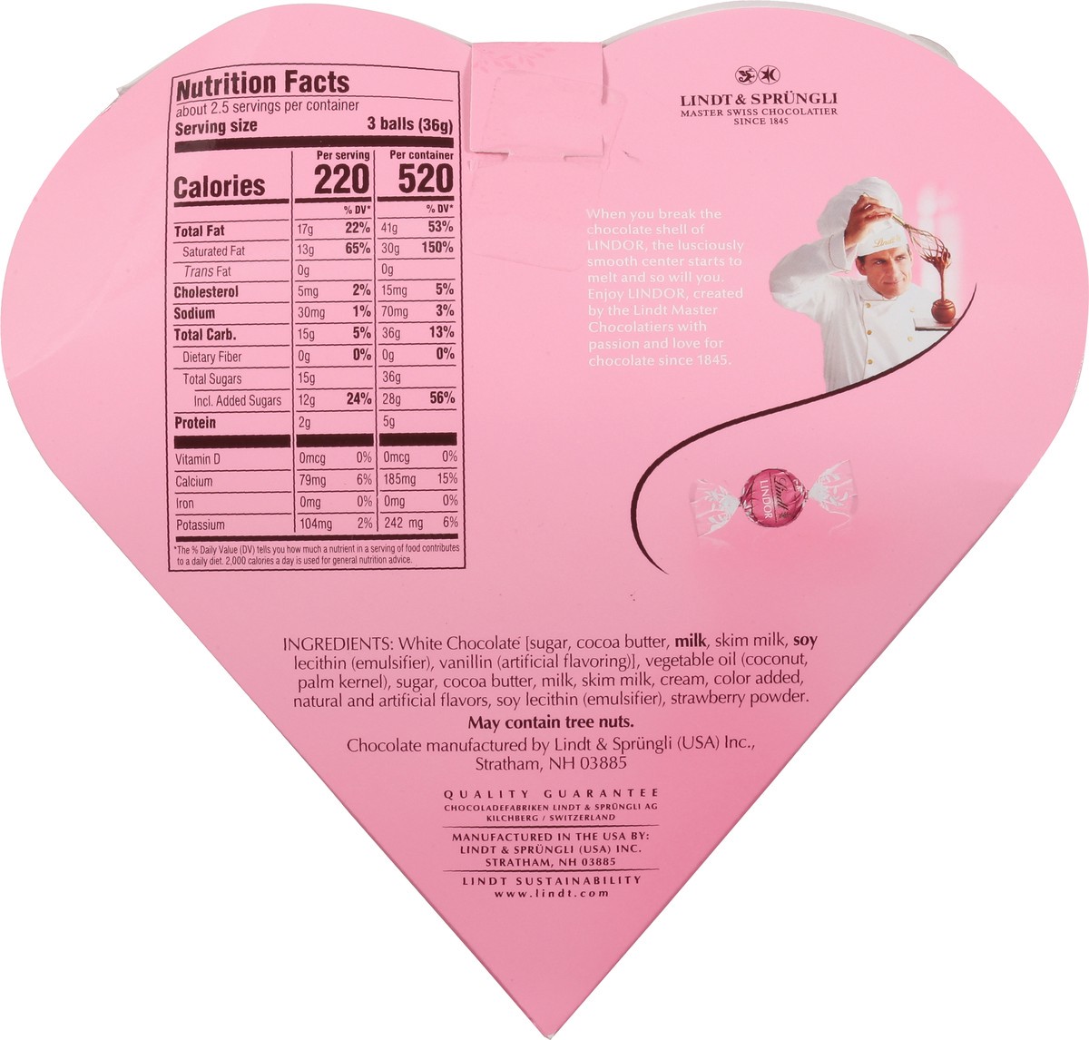 slide 11 of 14, Lindt Lindor Strawberries & Cream White Chocolate Truffles 3 oz, 3 oz