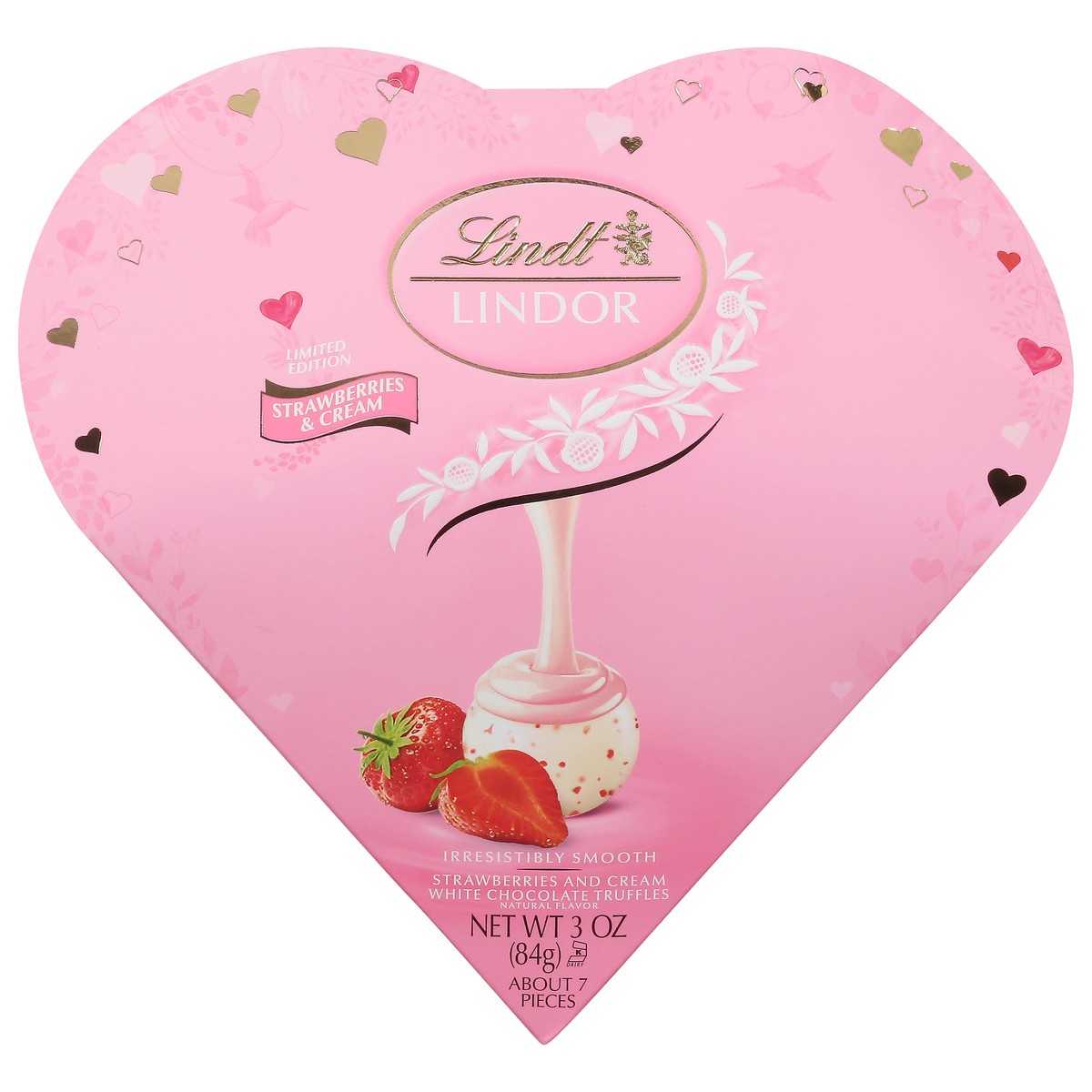 slide 2 of 14, Lindt Lindor Strawberries & Cream White Chocolate Truffles 3 oz, 3 oz