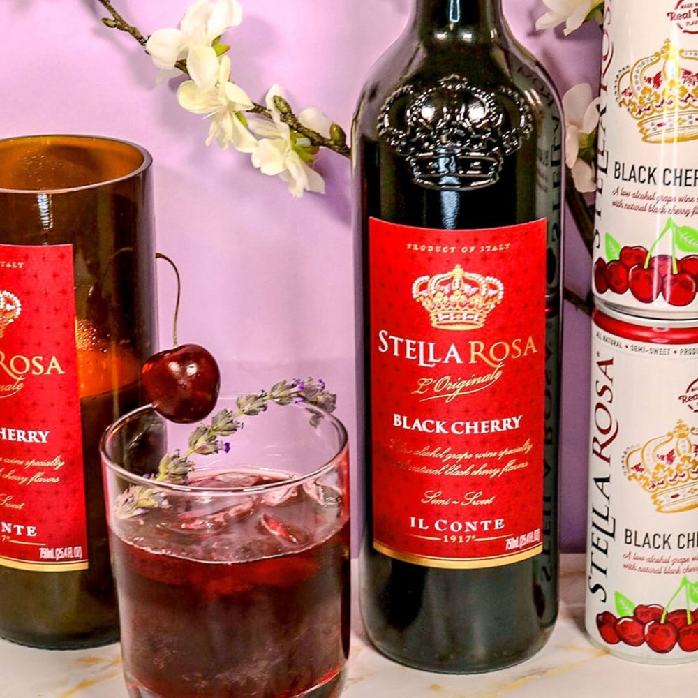 slide 5 of 6, Stella Rosa Black Cherry Semi-Sweet Red Wine 750 ml, 750 ml