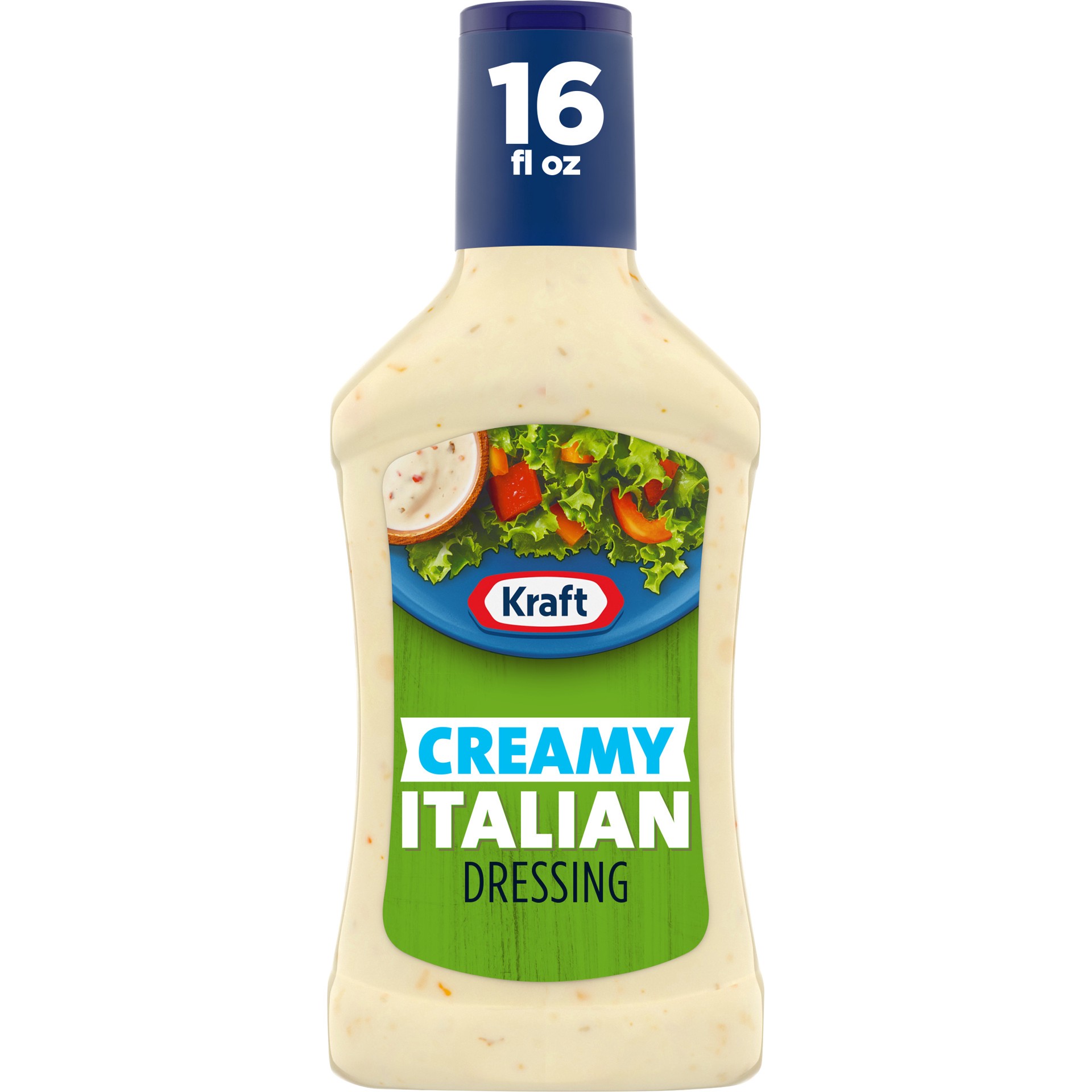 slide 1 of 12, Kraft Creamy Italian Salad Dressing Bottle, 16 fl oz