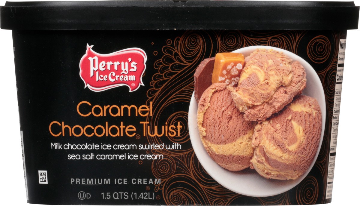 slide 3 of 9, Perry's Ice Cream Perry's Caramel Chocolate Twist, 48 fl oz