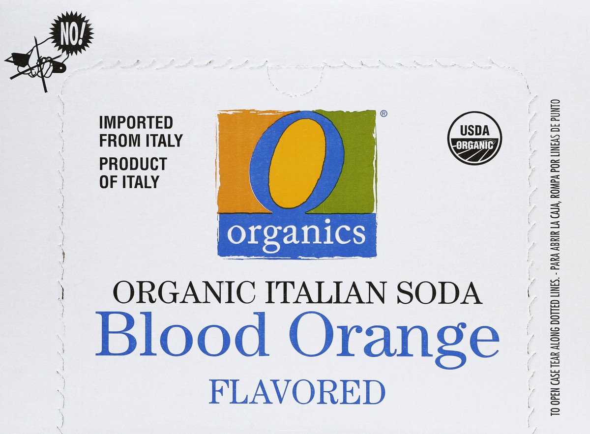 slide 2 of 7, O Organics Organic Soda Orange Italian Blood - Case, 1 ct