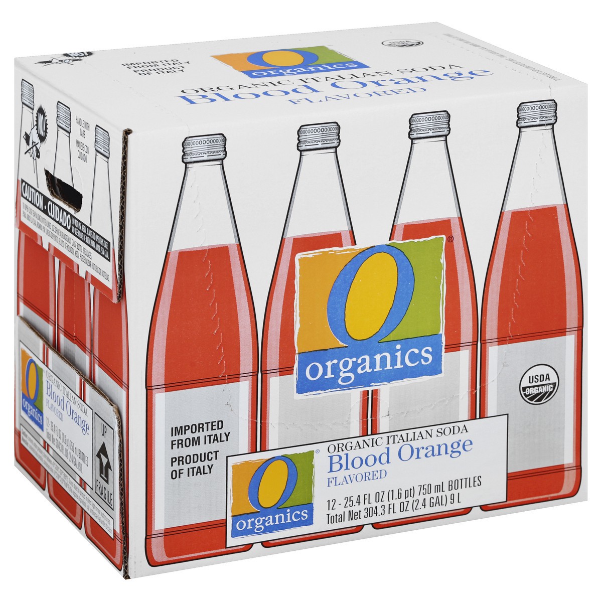 slide 7 of 7, O Organics Organic Soda Orange Italian Blood - Case, 1 ct