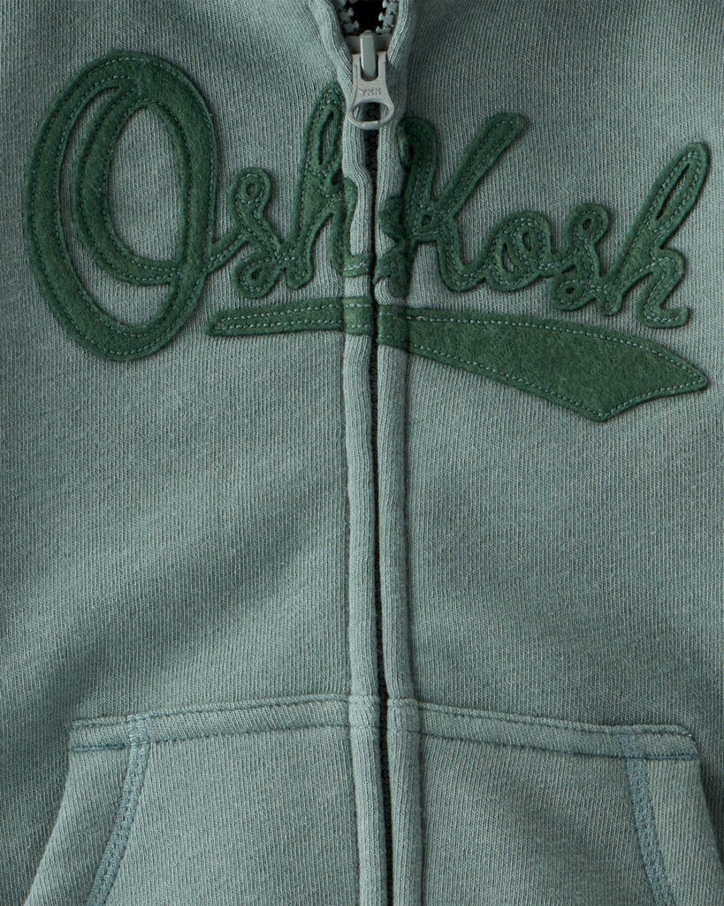 slide 2 of 2, Oshkosh Toddler OshKosh Fleece Logo Zip Jacket - Green Green 3T, 1 ct