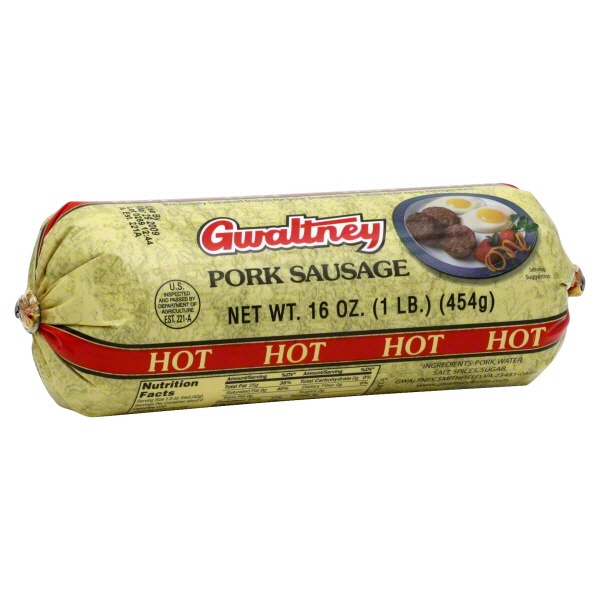 slide 1 of 1, Gwaltney Hot Sausage Roll, 16 oz