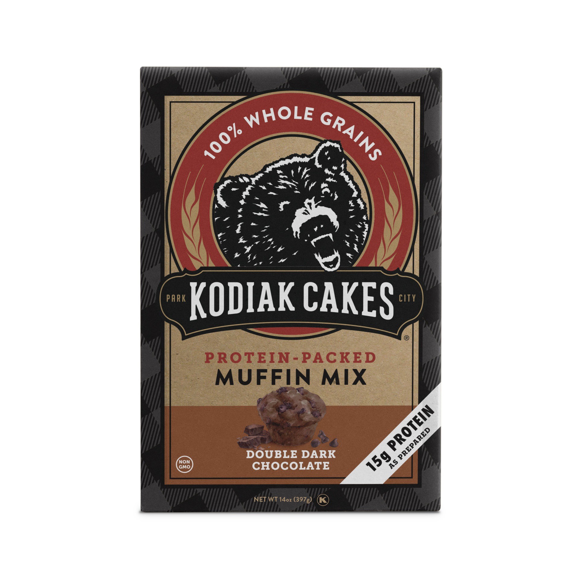 slide 1 of 3, Rudi's Kodiak Protein-Packed Muffin Mix Double Dark Chocolate- 14 oz, 14 oz
