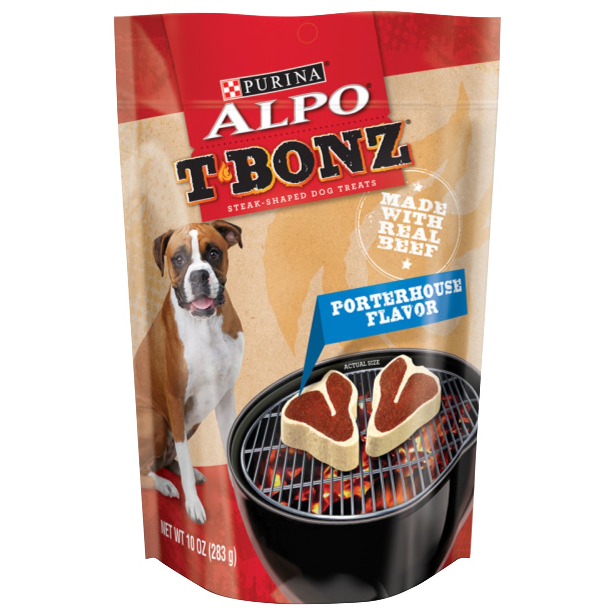 slide 1 of 1, ALPO T-Bonz Porterhouse Flavor Steak-Shaped Dog Treats, 10 oz