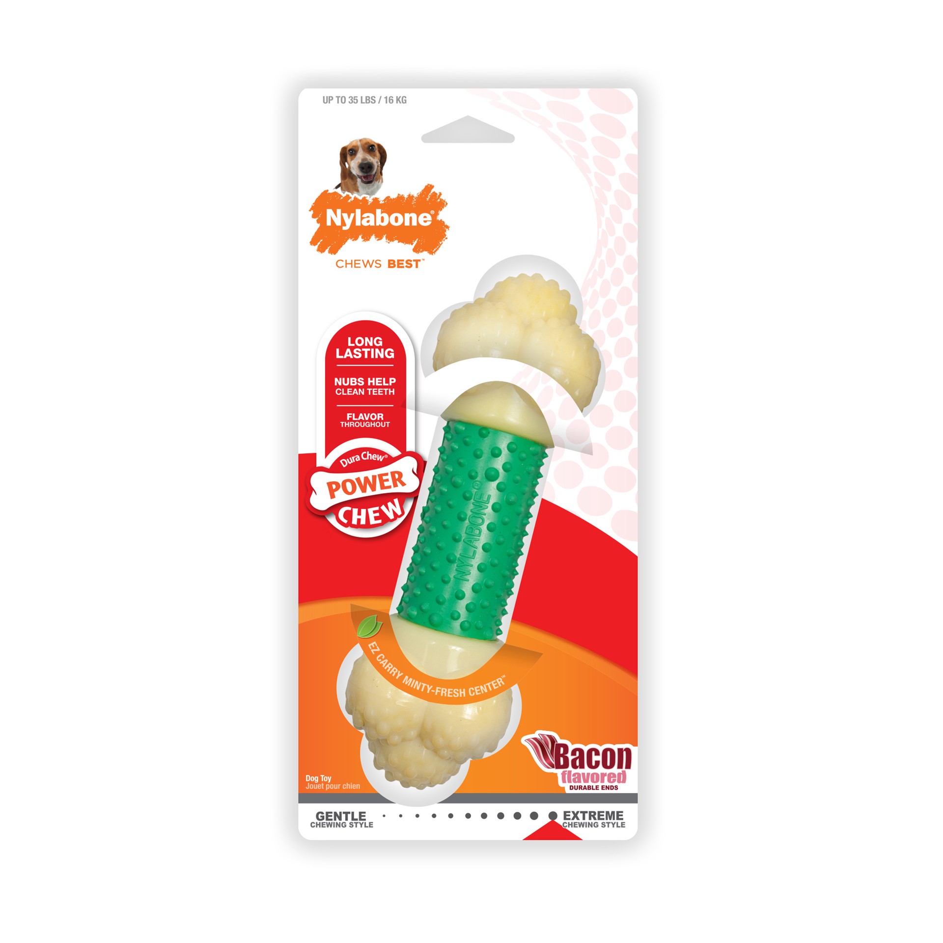 slide 1 of 9, Nylabone Double Action Chew Wolf, 1 ct