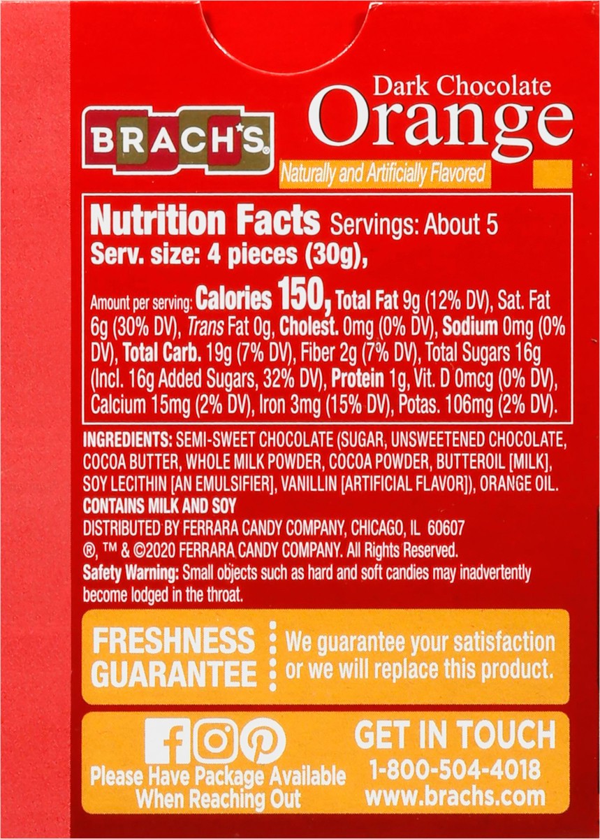 slide 9 of 10, BRACH'S Dark Chocolate Orange Holiday Candy 5.5 oz. Box, 5.5 oz