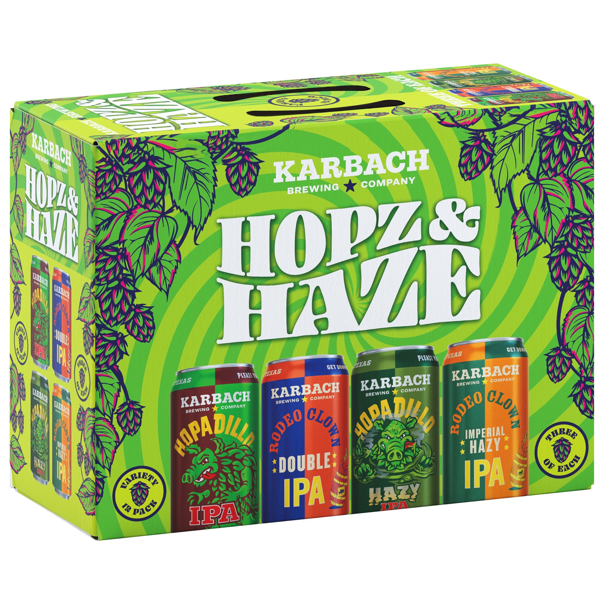 slide 1 of 2, Karbach Brewing Co. Hopz & Haze Variety Pack, 12oz. Can 12 Pack, 144 fl oz