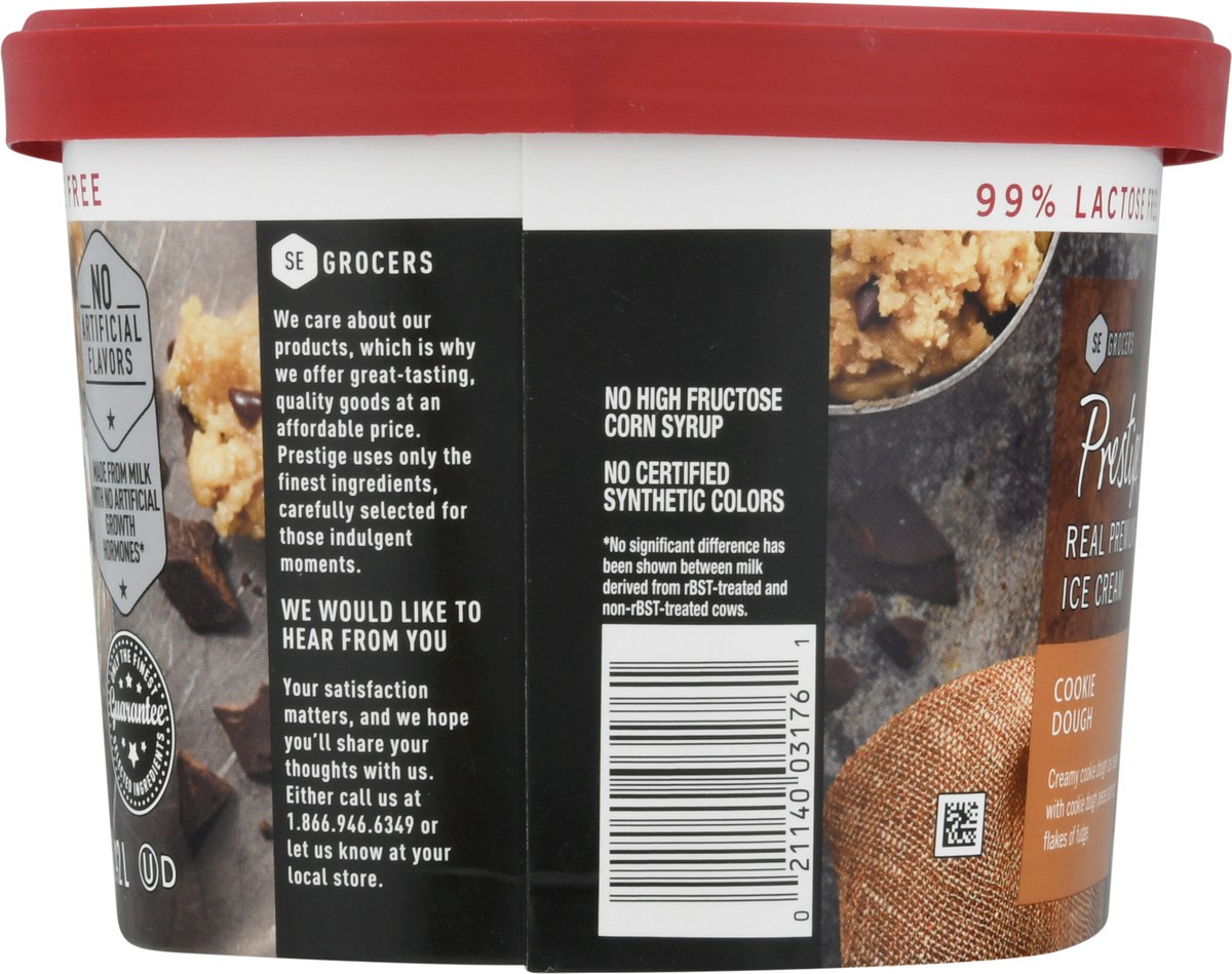 slide 6 of 9, Prestige Real Premium Ice Cream 99% Lactose Free Cookie Dough, 48 oz