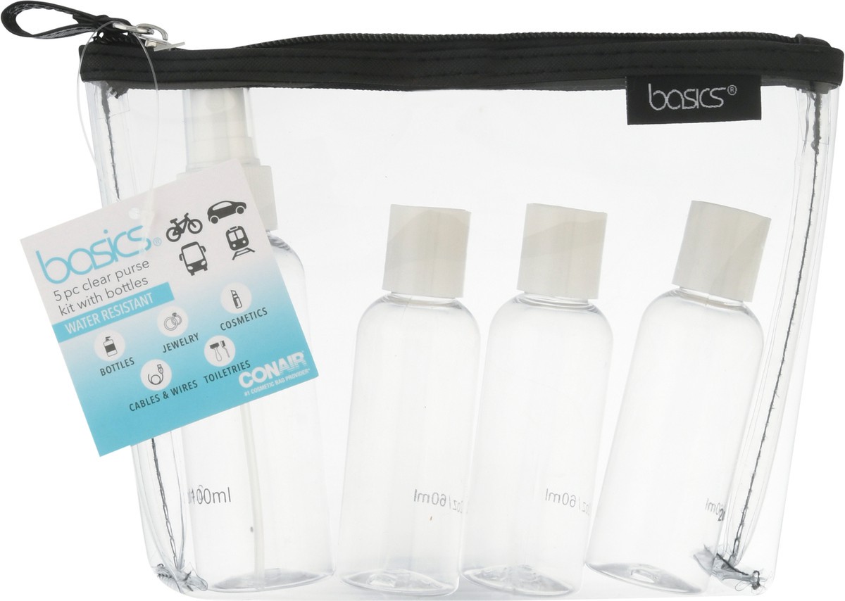 slide 4 of 9, Basics Water Resistant Clear Purse Kit with Bottles 1 ea, 1 ct