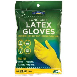 Hill Country Fare Long Cuff Latex Medium Gloves