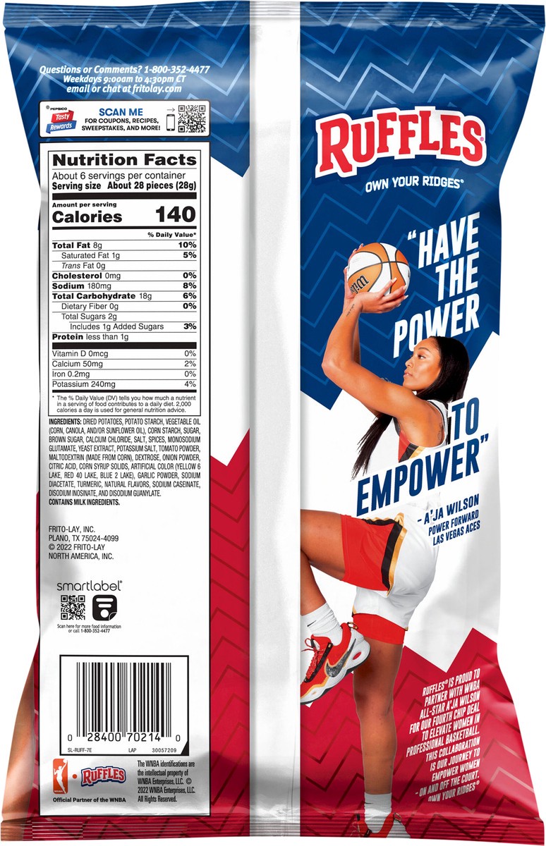 slide 2 of 3, Ruffles Ridge Twists Potato Snacks Smoky BBQ Flavored 5 1/2 Oz, 5.5 oz