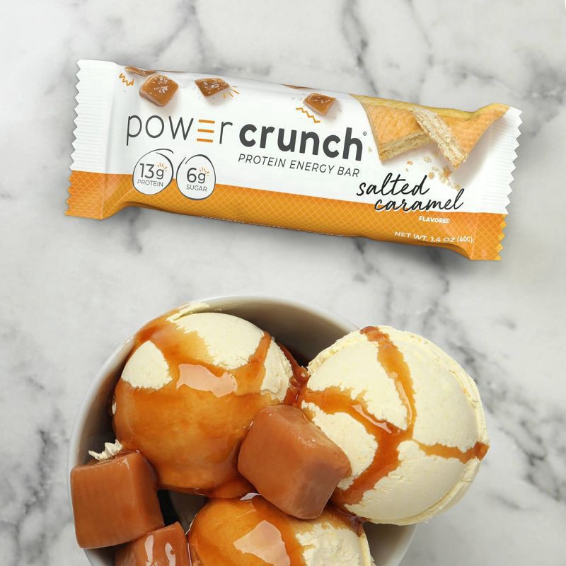 slide 3 of 6, Power Crunch Salted Caramel Flavored Protein Energy Bar 5 - 1.4 oz Bars, 5 ct