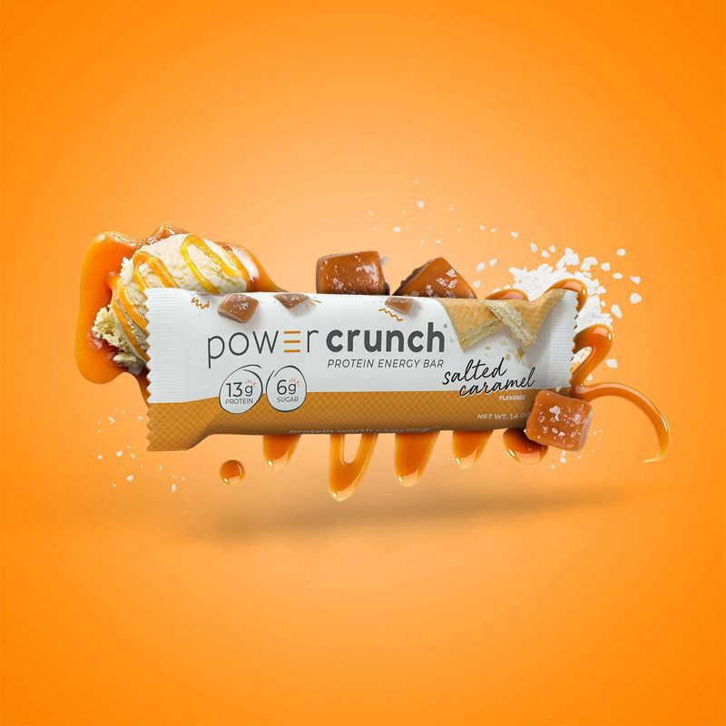 slide 4 of 6, Power Crunch Salted Caramel Flavored Protein Energy Bar 5 - 1.4 oz Bars, 5 ct