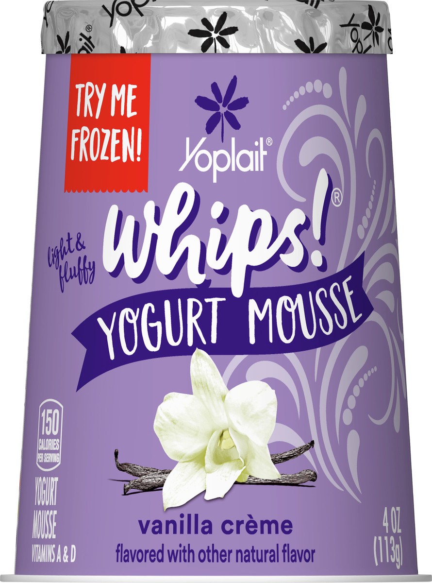 slide 6 of 9, Yoplait Whips Yogurt Mousse, Vanilla Flavored, Gluten Free Snack, 4 OZ Yogurt Cup, 4 oz