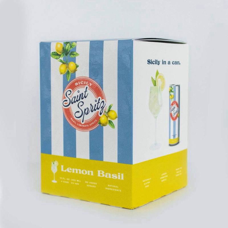 slide 2 of 6, Saint Spritz Lemon Basil Wine Spritz 4 - 12 fl oz Cans, 4 ct