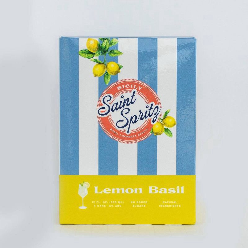 slide 3 of 6, Saint Spritz Lemon Basil Wine Spritz 4 - 12 fl oz Cans, 4 ct