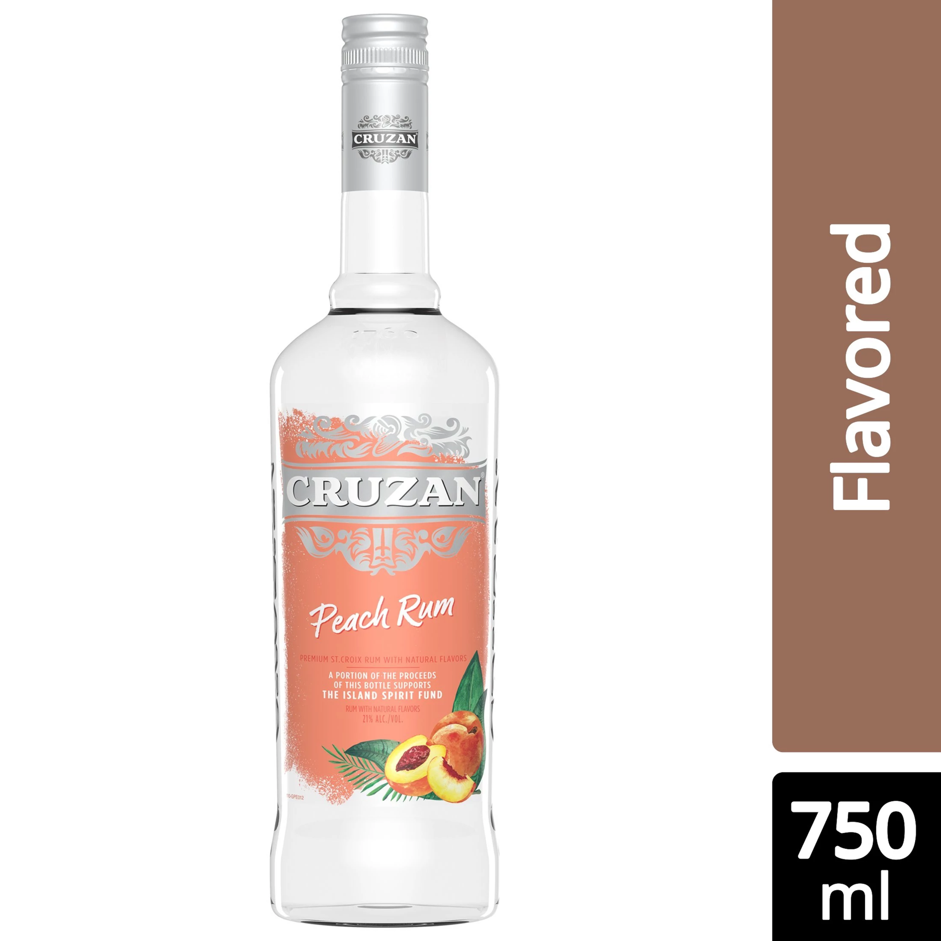 slide 1 of 2, Cruzan Peach Flavored Rum 750 ml, 750 ml