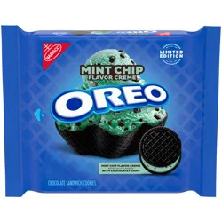 Oreo Mint Chip Chocolate Sandwich Cookies, Limited Edition, 10.68 oz