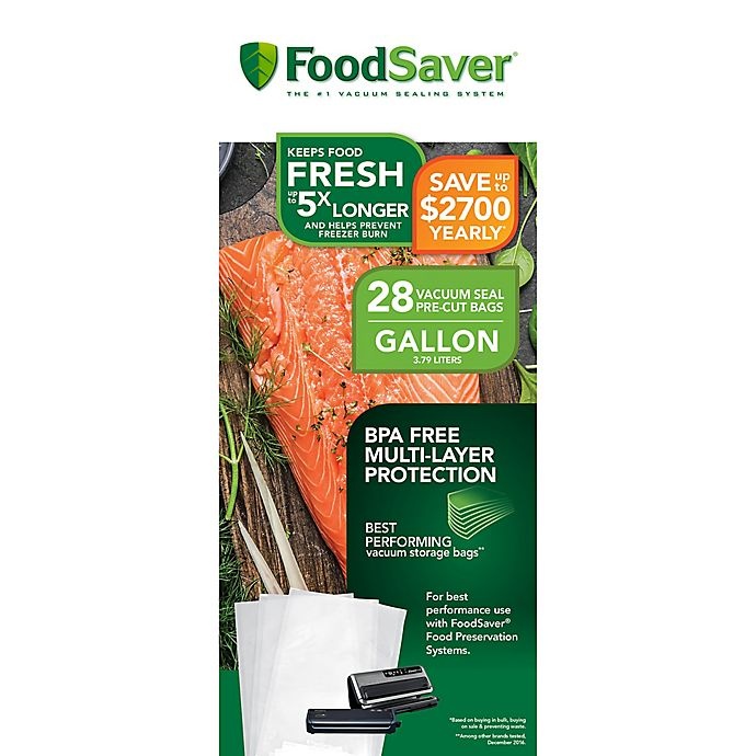slide 2 of 3, FoodSaver Gallon Size Bags, 28 ct