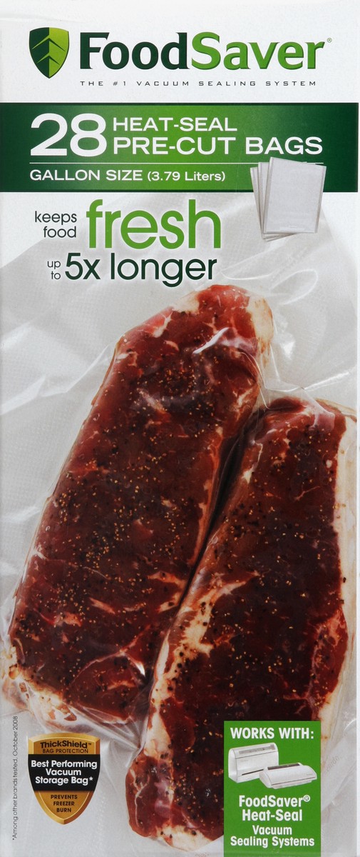 slide 3 of 5, FoodSaver Gallon Size Bags, 28 ct