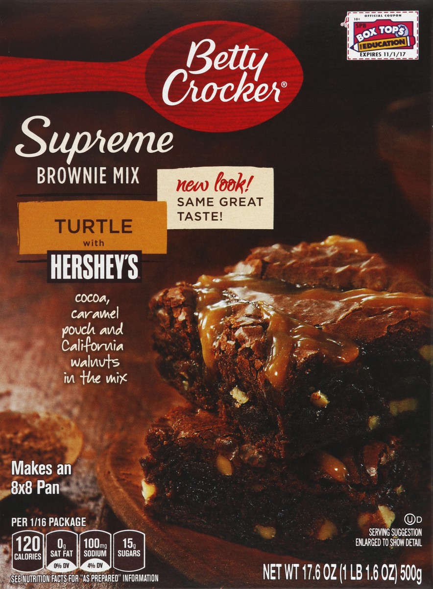 slide 4 of 4, Betty Crocker Supreme Brownie Mix, Turtle With Hershey's, 17.6 oz