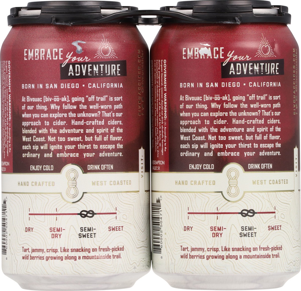 slide 12 of 12, Bivouac Ciderworks Mixed Berry Cider 6 - 12 fl oz Cans, 48 oz