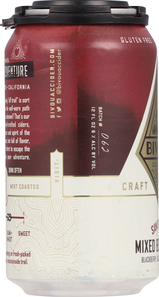 slide 6 of 12, Bivouac Ciderworks Mixed Berry Cider 6 - 12 fl oz Cans, 48 oz